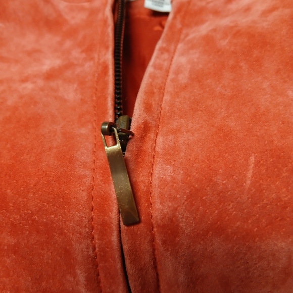 David Brooks Vintage Suede Leather Zip-up Jacket Blazer Sz M Paprika Orange-Red - Picture 11 of 11